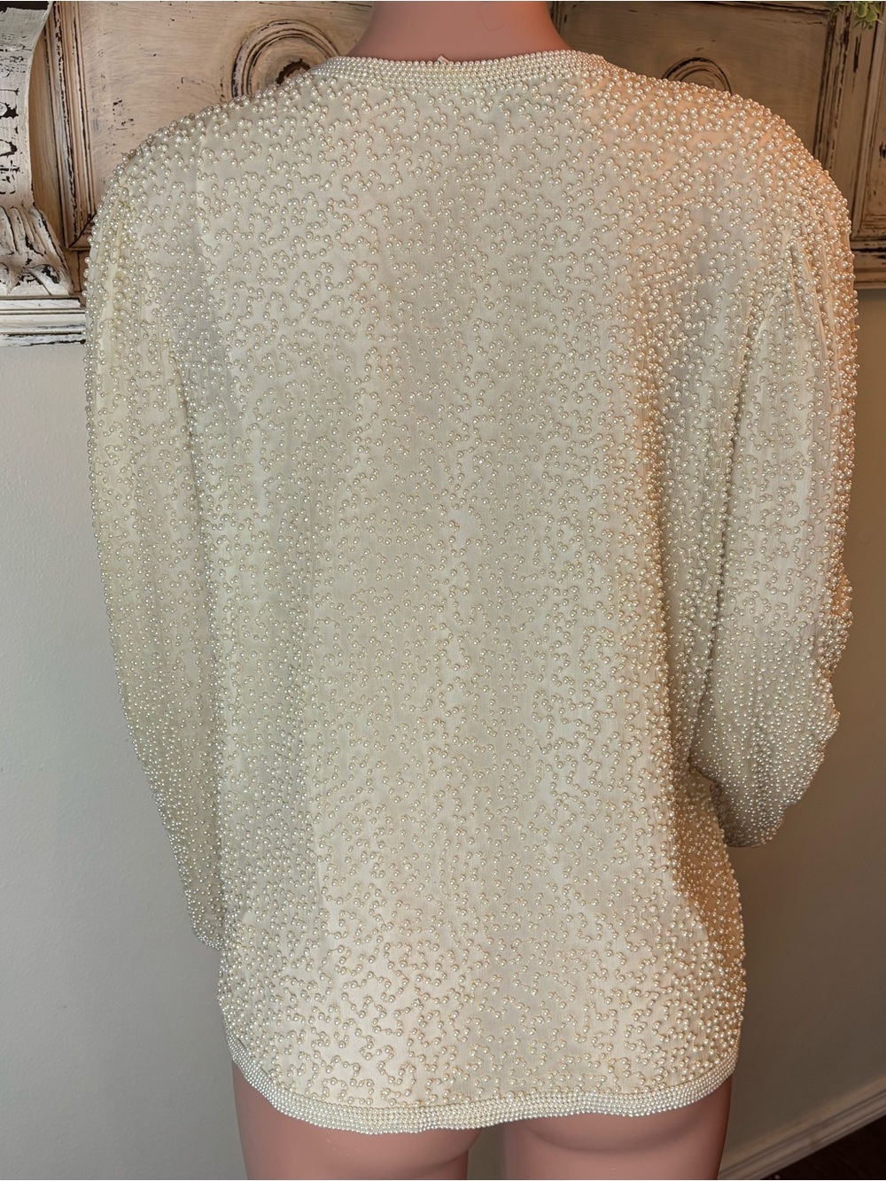 Vintage Laurence Kazar Beaded New York Evening Jacket Large 100% Silk Elegant - Picture 7 of 13